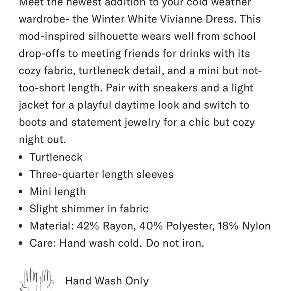 Tuckernuck winter white Vivianne dress by Pomander Place Size medium NWOT - Picture 16 of 16